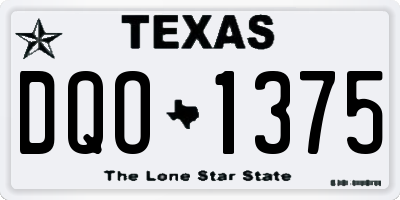 TX license plate DQO1375