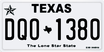 TX license plate DQO1380