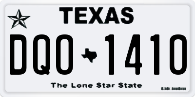 TX license plate DQO1410