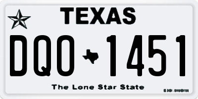 TX license plate DQO1451