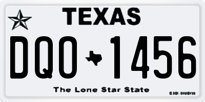 TX license plate DQO1456