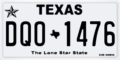 TX license plate DQO1476