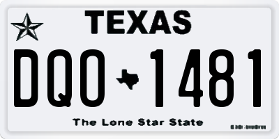 TX license plate DQO1481