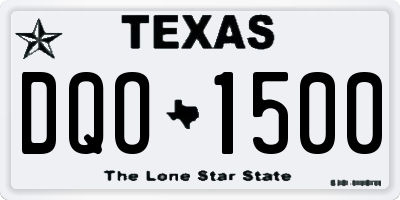 TX license plate DQO1500