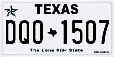 TX license plate DQO1507