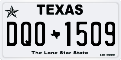 TX license plate DQO1509