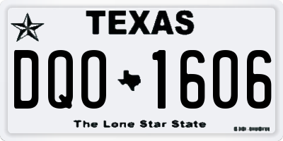 TX license plate DQO1606