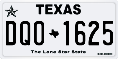 TX license plate DQO1625