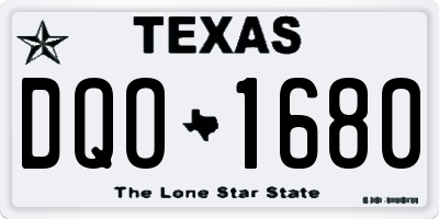 TX license plate DQO1680