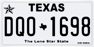 TX license plate DQO1698