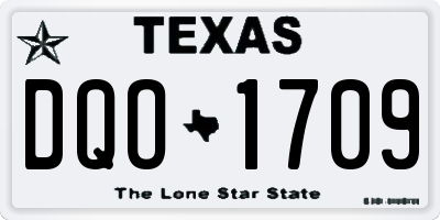 TX license plate DQO1709