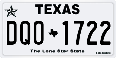 TX license plate DQO1722