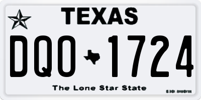 TX license plate DQO1724