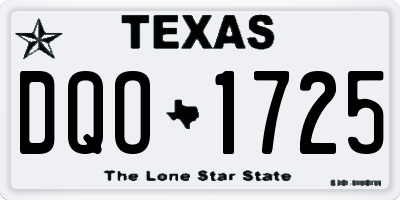 TX license plate DQO1725