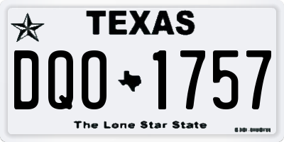 TX license plate DQO1757