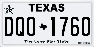 TX license plate DQO1760