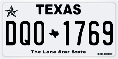 TX license plate DQO1769