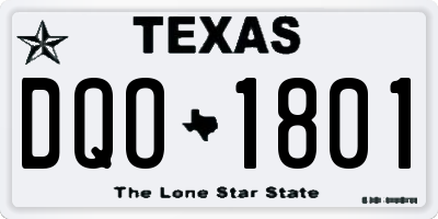 TX license plate DQO1801