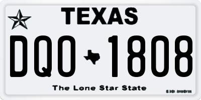 TX license plate DQO1808