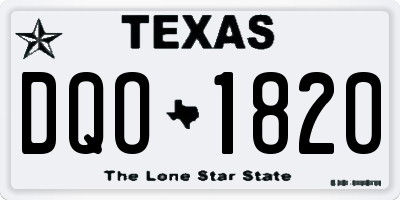 TX license plate DQO1820