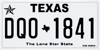 TX license plate DQO1841