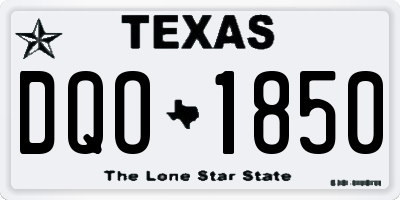 TX license plate DQO1850