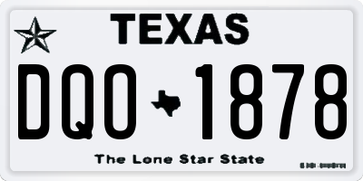 TX license plate DQO1878