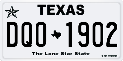 TX license plate DQO1902