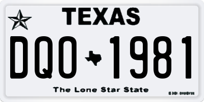 TX license plate DQO1981