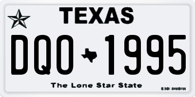 TX license plate DQO1995