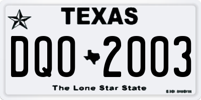 TX license plate DQO2003