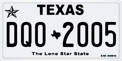 TX license plate DQO2005