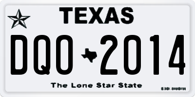 TX license plate DQO2014