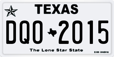 TX license plate DQO2015