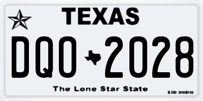 TX license plate DQO2028