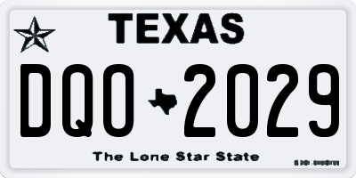 TX license plate DQO2029