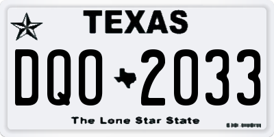 TX license plate DQO2033
