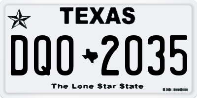 TX license plate DQO2035