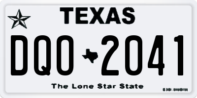 TX license plate DQO2041
