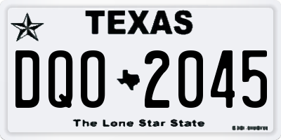 TX license plate DQO2045