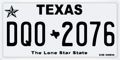 TX license plate DQO2076