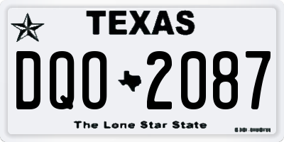 TX license plate DQO2087