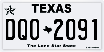 TX license plate DQO2091