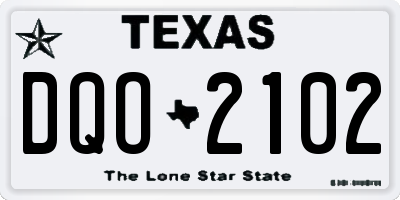 TX license plate DQO2102