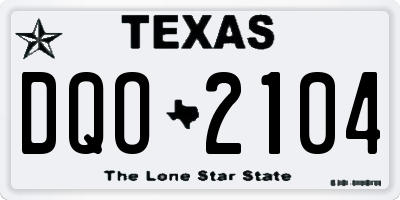 TX license plate DQO2104