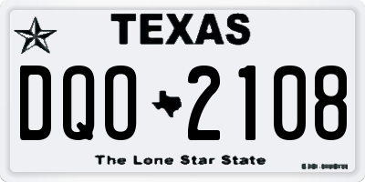 TX license plate DQO2108