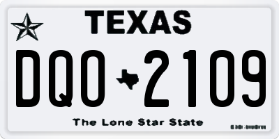TX license plate DQO2109