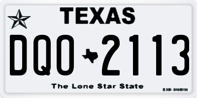 TX license plate DQO2113