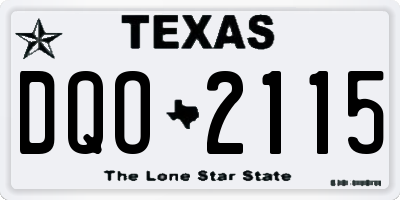 TX license plate DQO2115