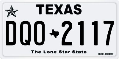 TX license plate DQO2117
